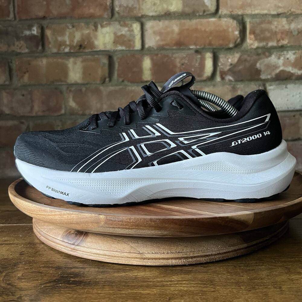 Asics GT-2000 14 Stability Womens 9 Wide Black White Running Shoes Sneakers